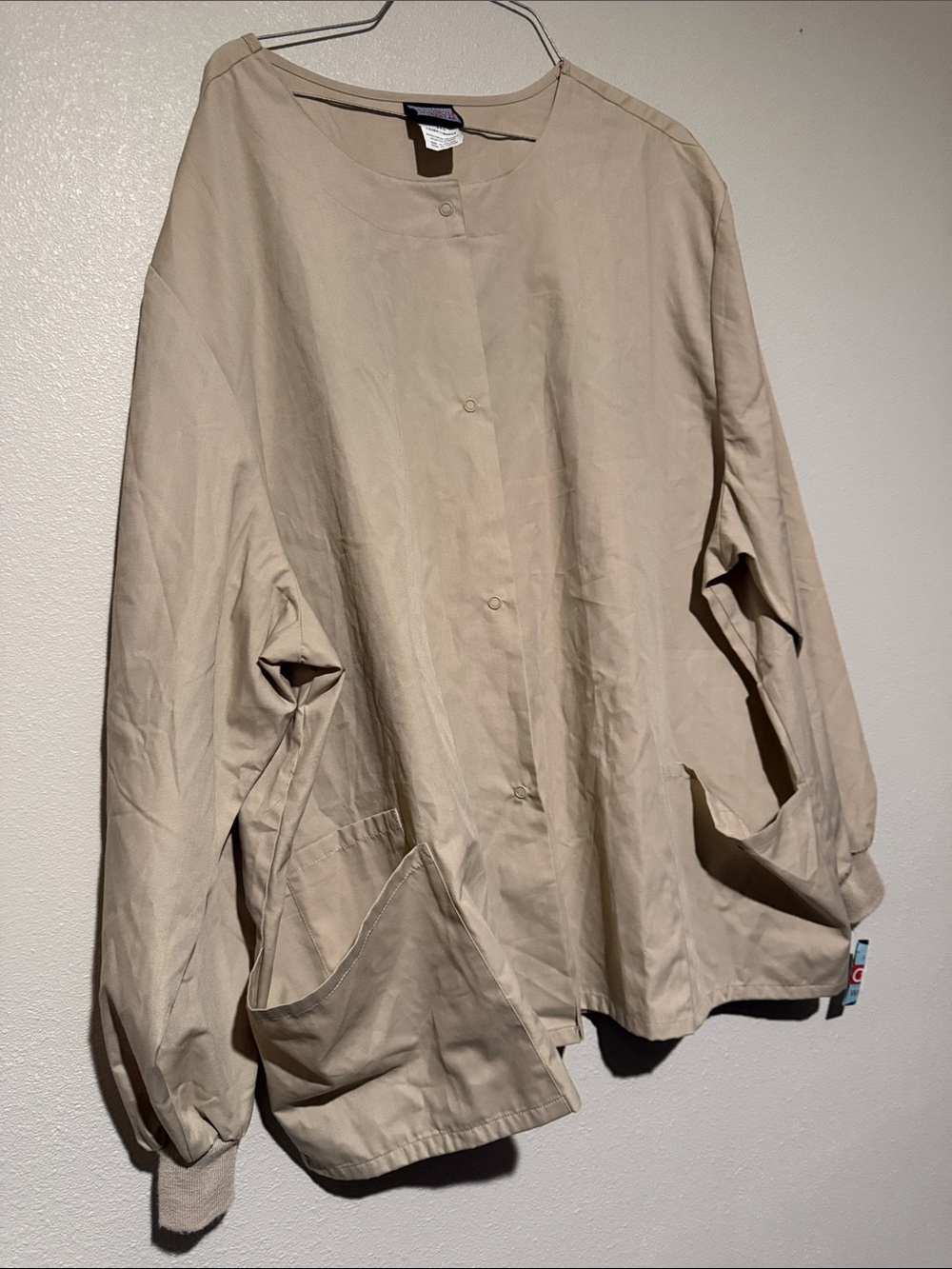 Women's Beige Button-Front Utility Shirt Jacket